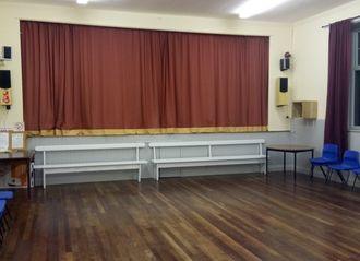 The hall and stage The hall and stage