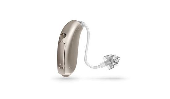 Un apparecchio auricolare di color grigio 