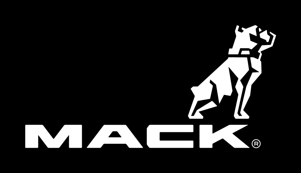 White outline of a bulldog atop the