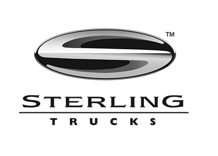 Sterling Trucks logo, chrome oval with