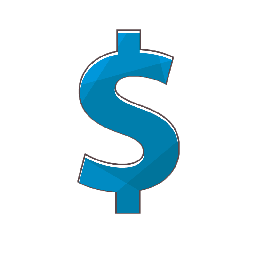 Blue dollar sign icon.
