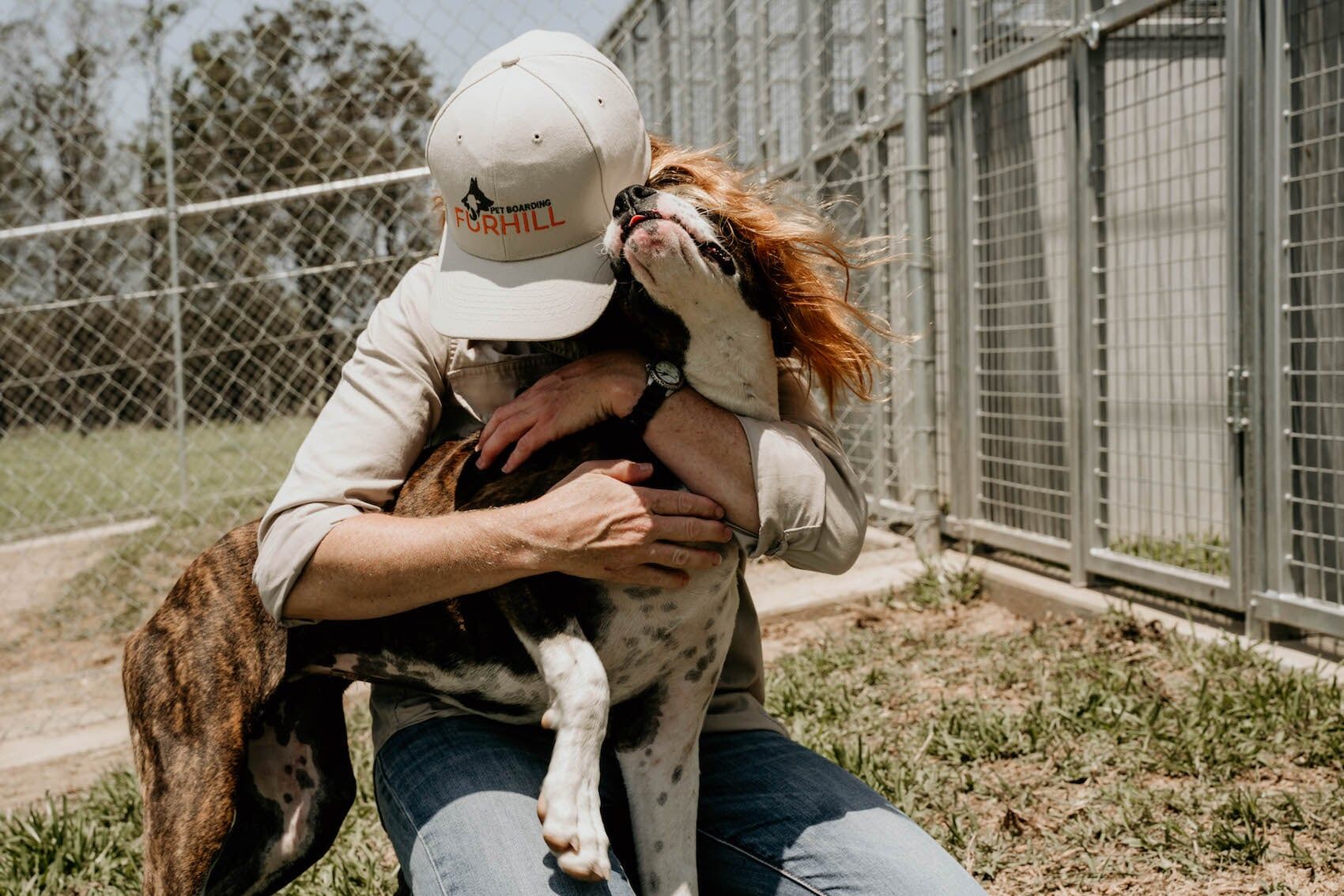 Man Hugging Dog — Furhill Pet Boarding in East Kempsey, NSW Man Hugging Dog — Furhill Pet Boarding in East Kempsey, NSW