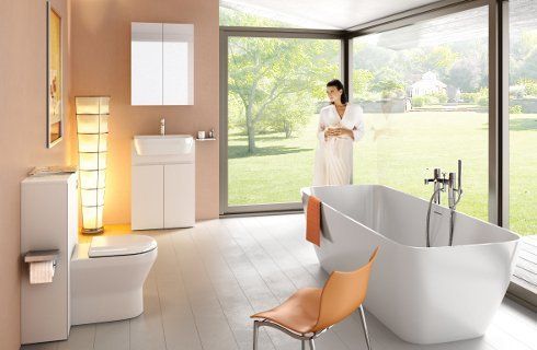 a lady in bathroom