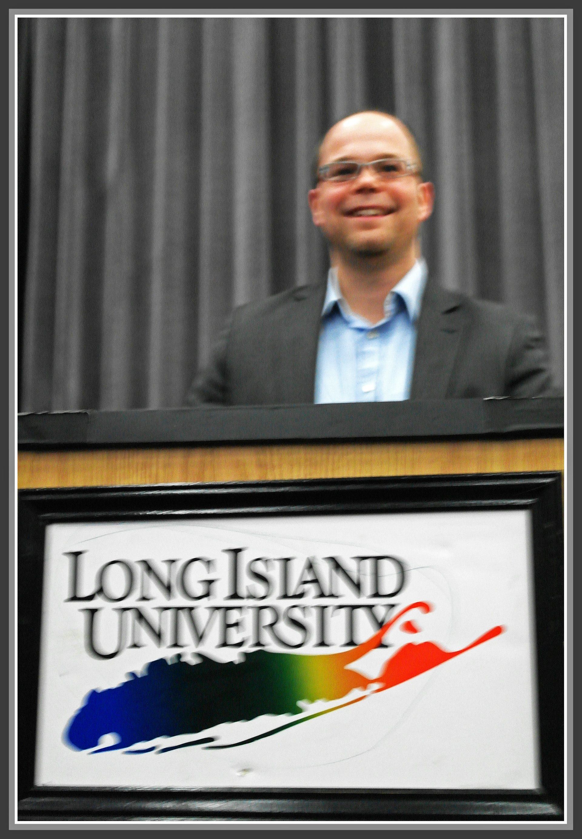 Picture of Jol Stioffers speaking at Long Island University