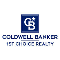 A logo for a real estate company called coldwell banker 1st choice realty.