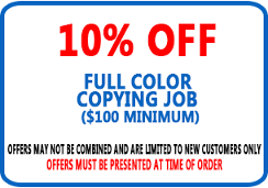 Full Color Copying Job Coupon Full Color Copying Job Coupon