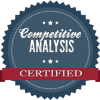 Una insignia que dice ``análisis competitivo certificado''.