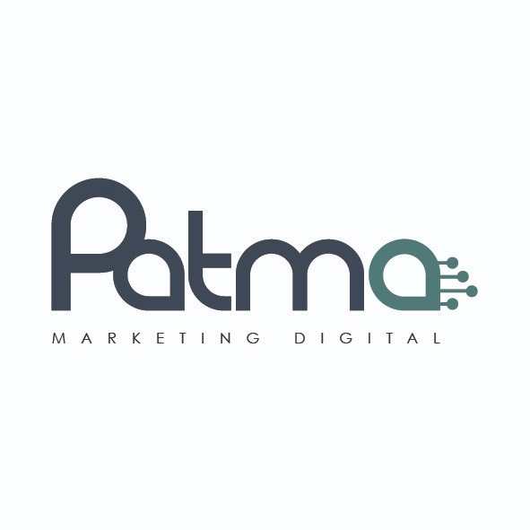 El logotipo de patma marketing digital tiene un fondo blanco.