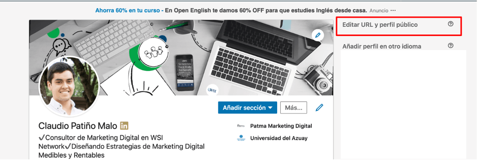 Definiendo la URL personalizada de tu perfil en LinkedIn