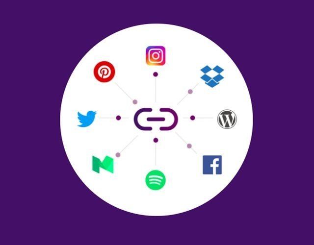 Redes sociales conectadas. Diagrama de los principales logos