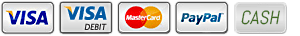 VISA PAYPAL CASH logos