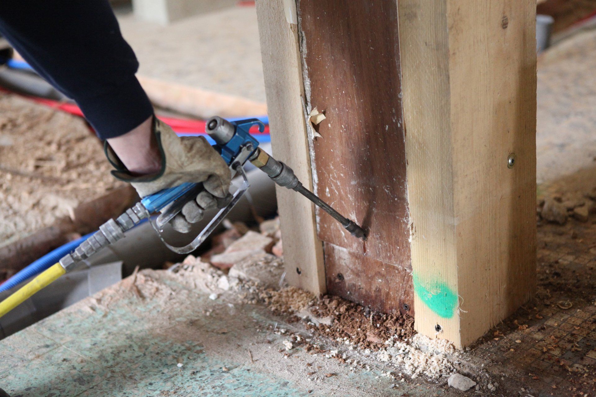 Pest Control Expert Spraying Pesticide — Brett Edwards Pest Services in North Arm Cove, NSW