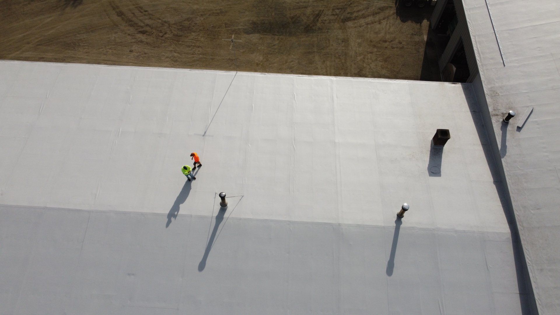 Rodd Roofing Completed metal retrofit roof from above