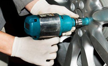 car wheel being replaced