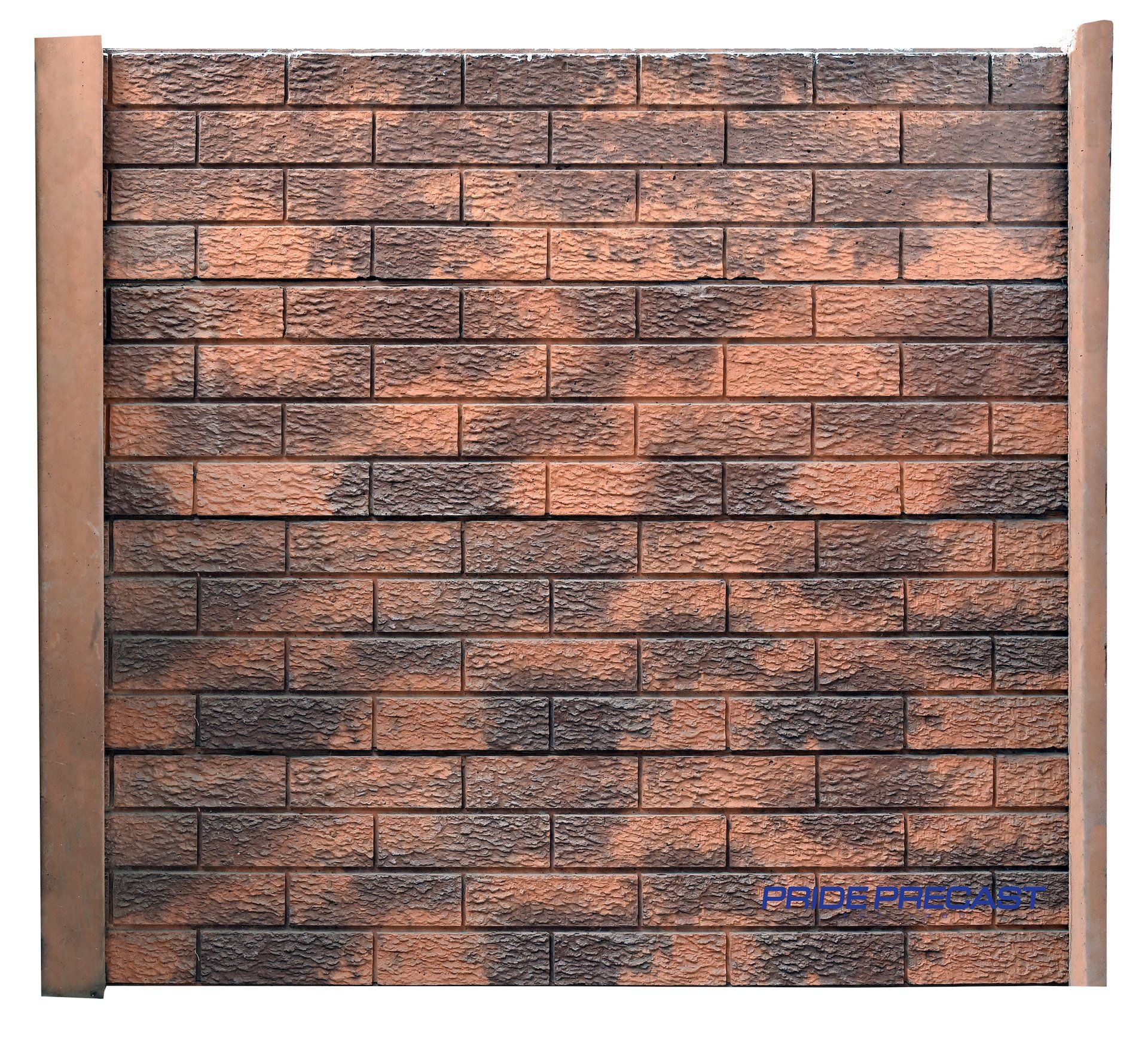 A brick wall with a wooden frame on a white background.