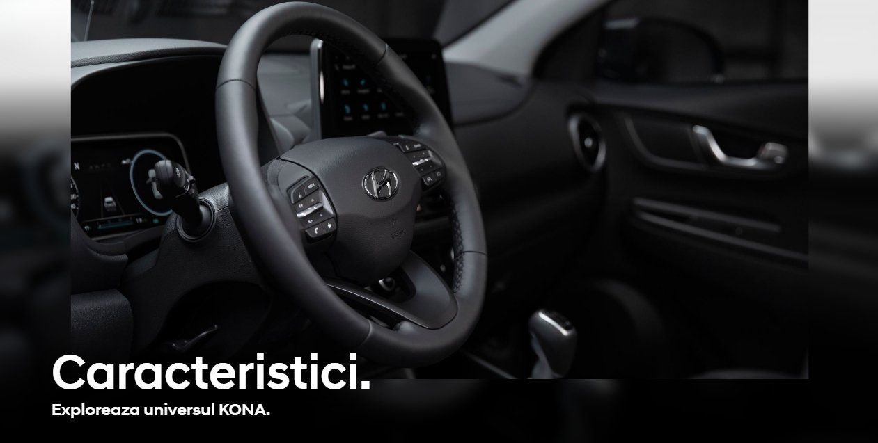 The inside of a car with the words caratteristici on the bottom