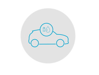 A line drawing of a car with a drop of water on the hood. tucson 
