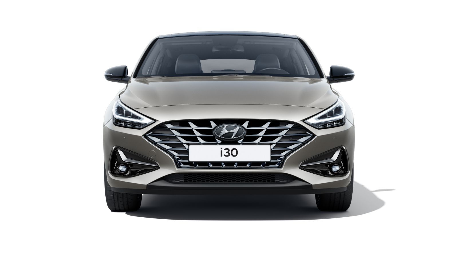 The front of a hyundai i30 is shown on a white background.