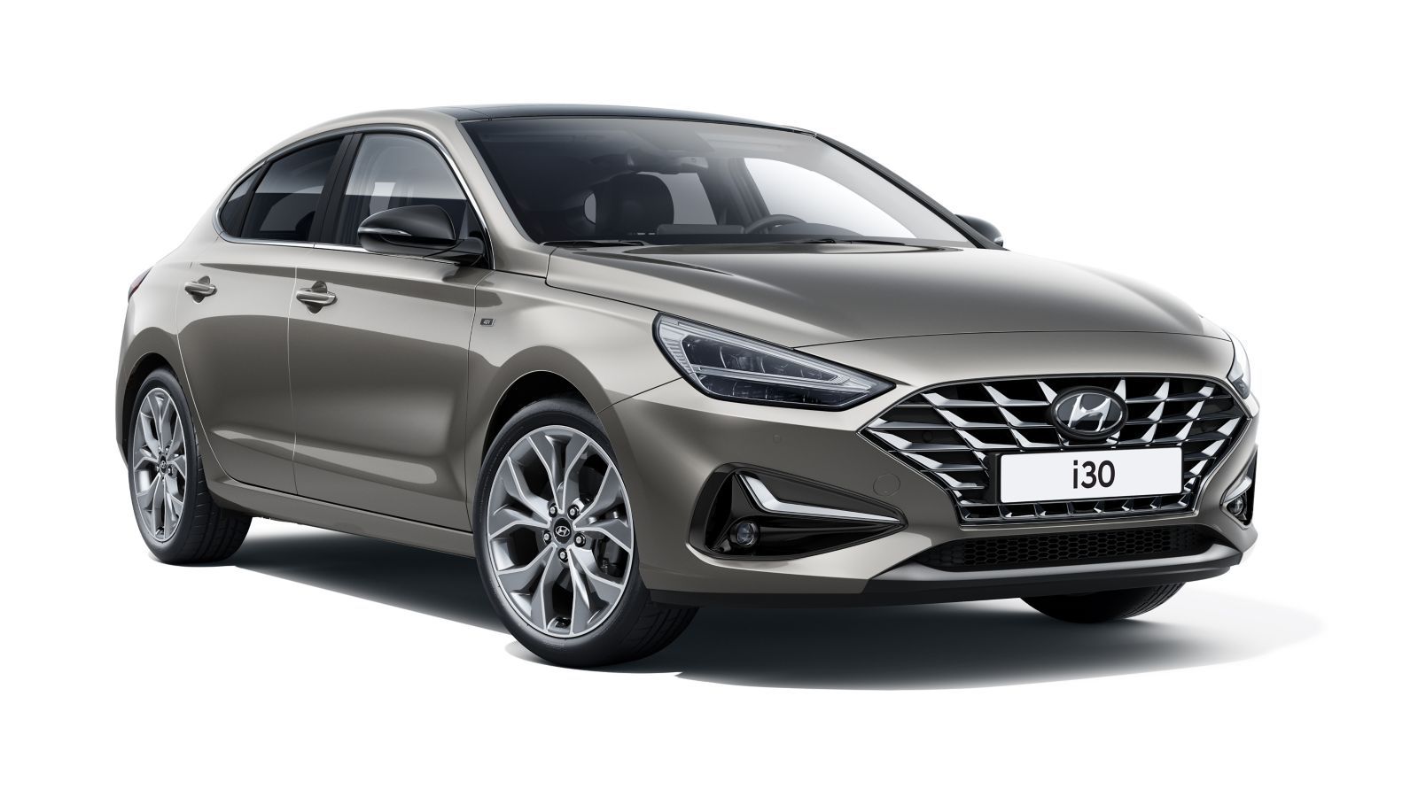 A hyundai i30 is shown on a white background.