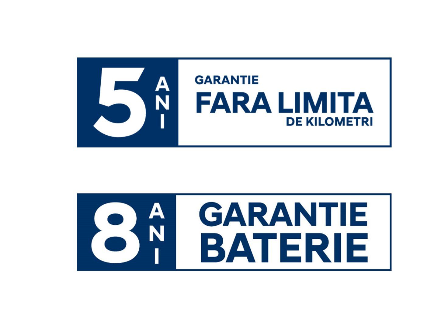 A blue and white logo for a company called garantie baterie