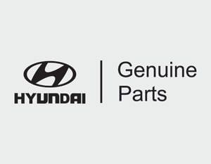 Hyundai genuine parts logo on a white background