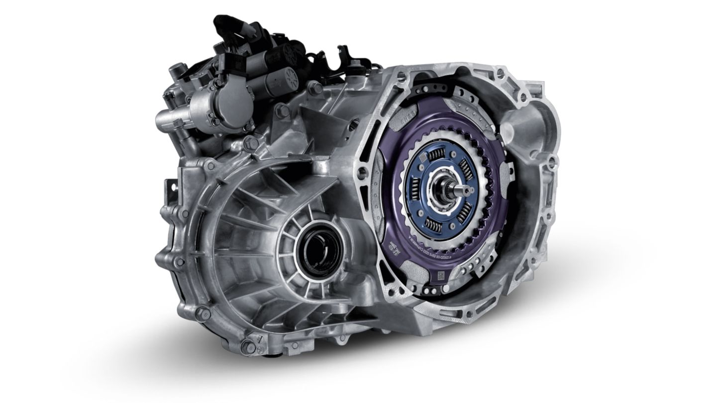 A close up of a gearbox on a white background.