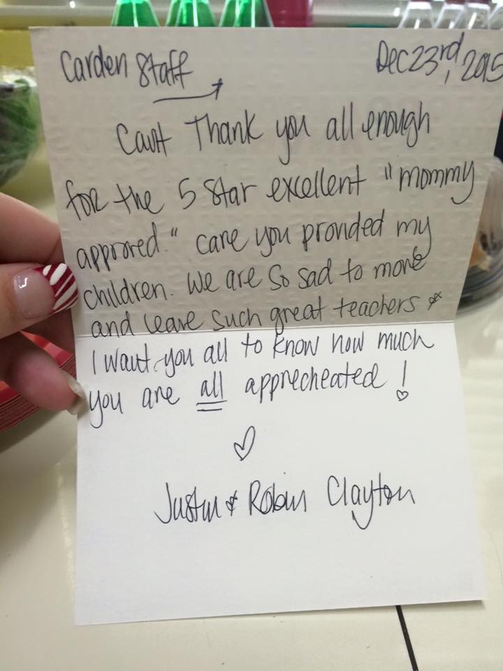 Appreciation Letter — Redondo Beach, CA — Carden Dominion School