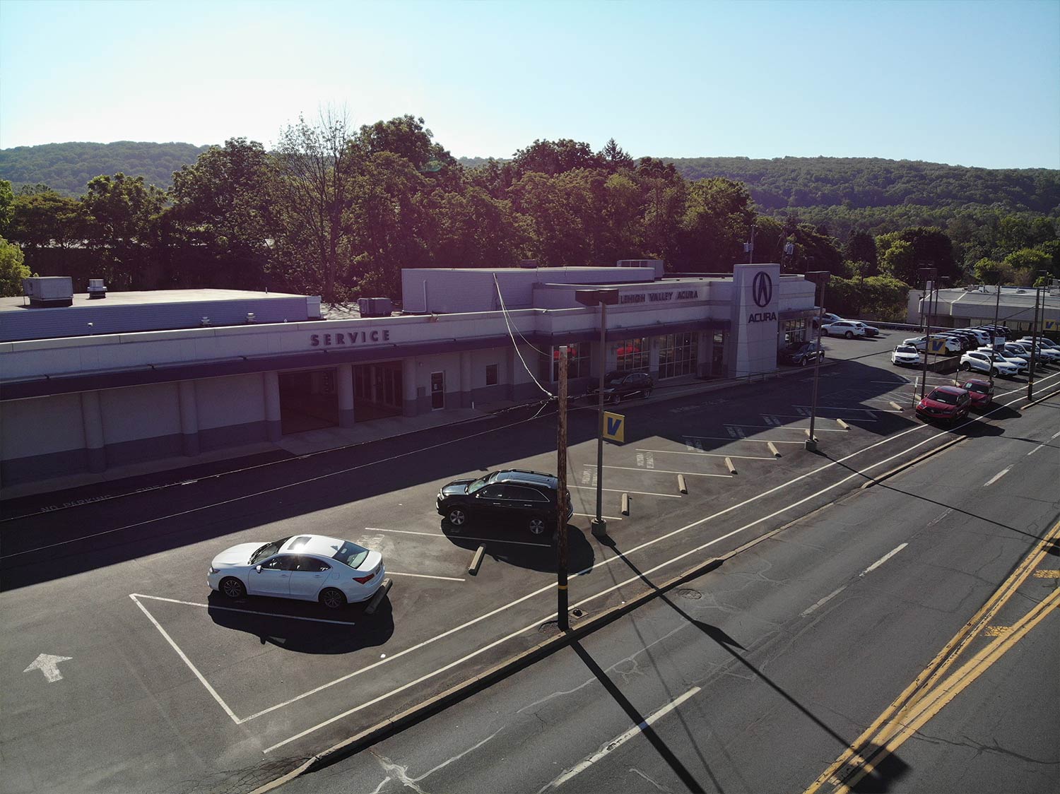 Aerial View of the Acura Store and Parking Lot — Lehigh Valley, PA — Valley Builders LLC