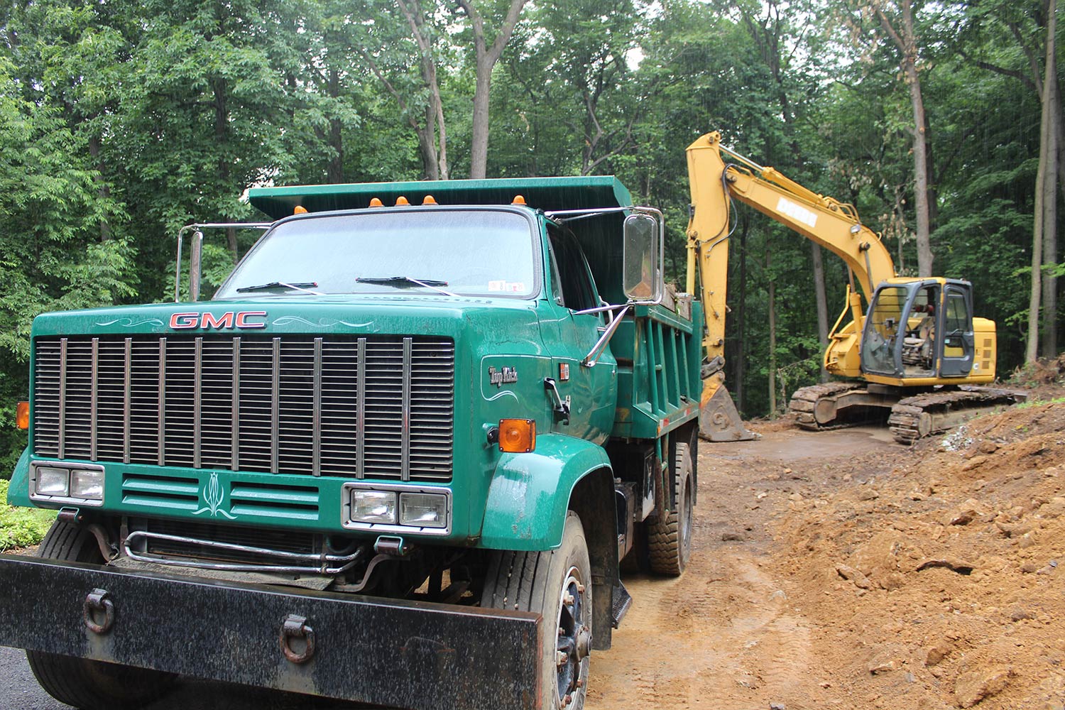 Green Truck and Excavation Equipment — Lehigh Valley, PA — Valley Builders LLC