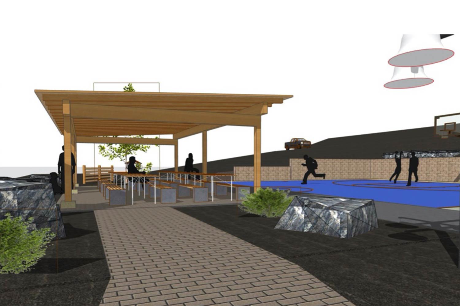 Digital Design of a Backyard Basketball Court — Lehigh Valley, PA — Valley Builders LLC