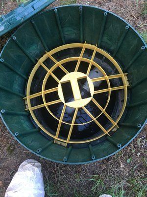 The Riser installed on this Septic System has a secondary safety device installed to prevent people or even animals from accidentally entering the Septic Tank