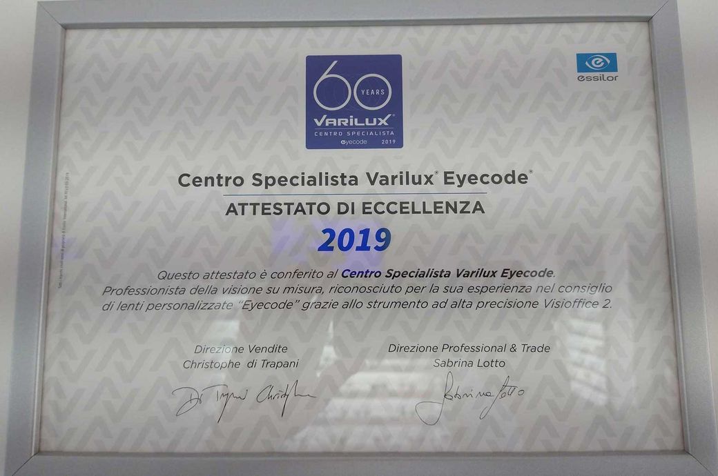 attestato eccellenza varilux