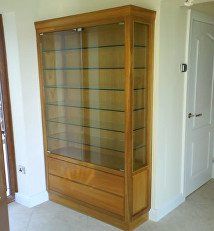 Wooden cabinet and shelves