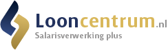 Het logo voor looncentrum.nl is blauw en goud