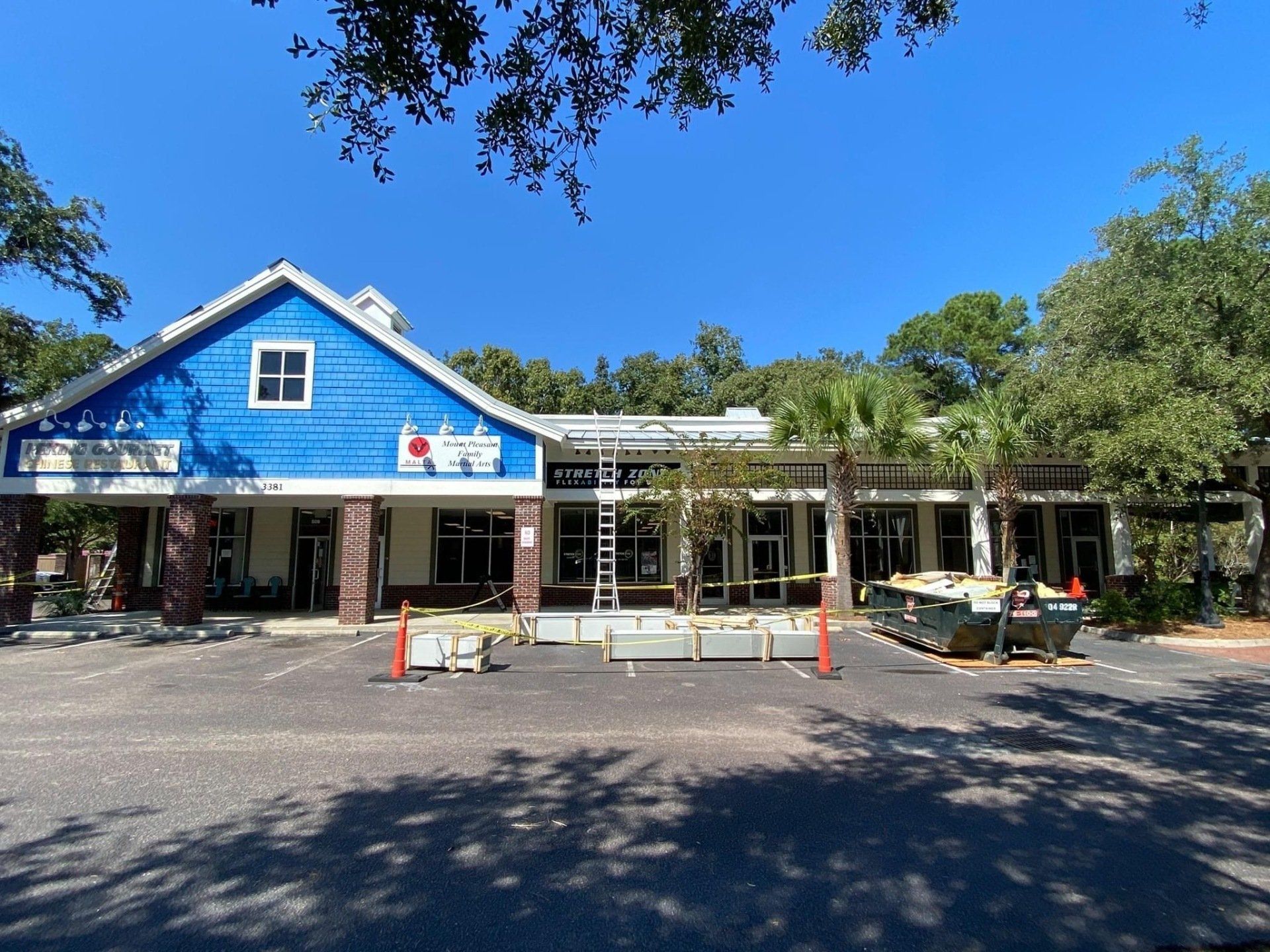 Blue Building Under Construction