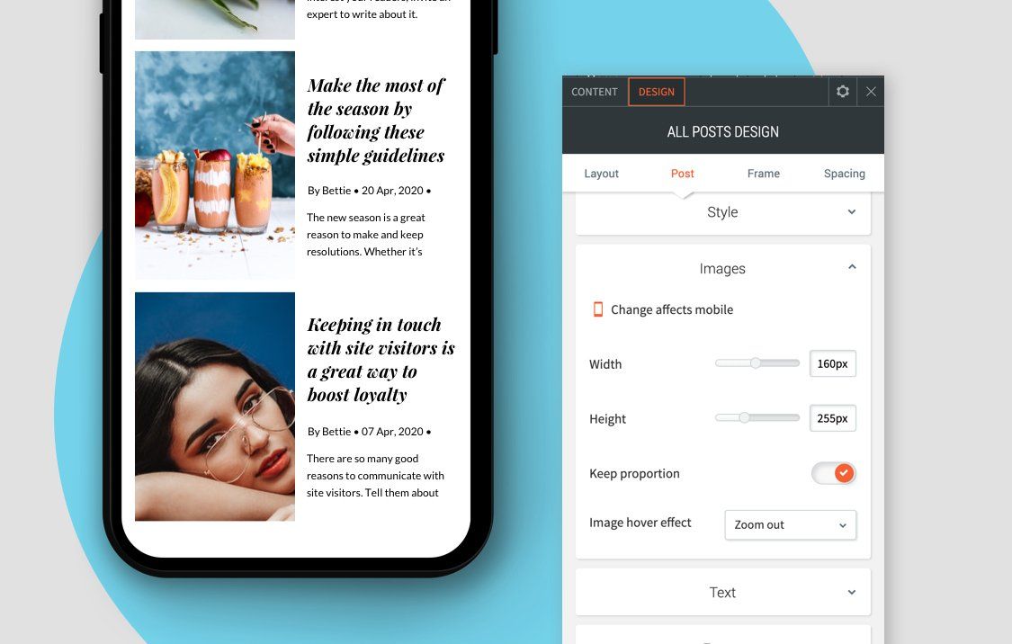 Customizing blog images sizes by platform with NEKO 360