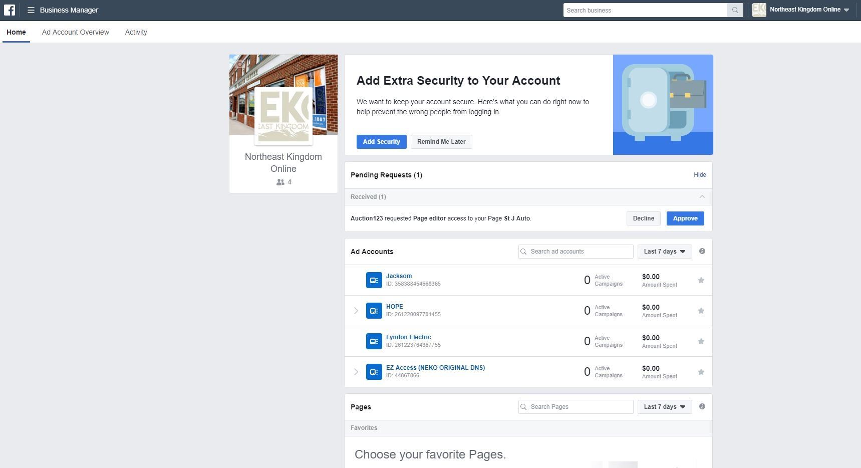 Facebook profile page for 