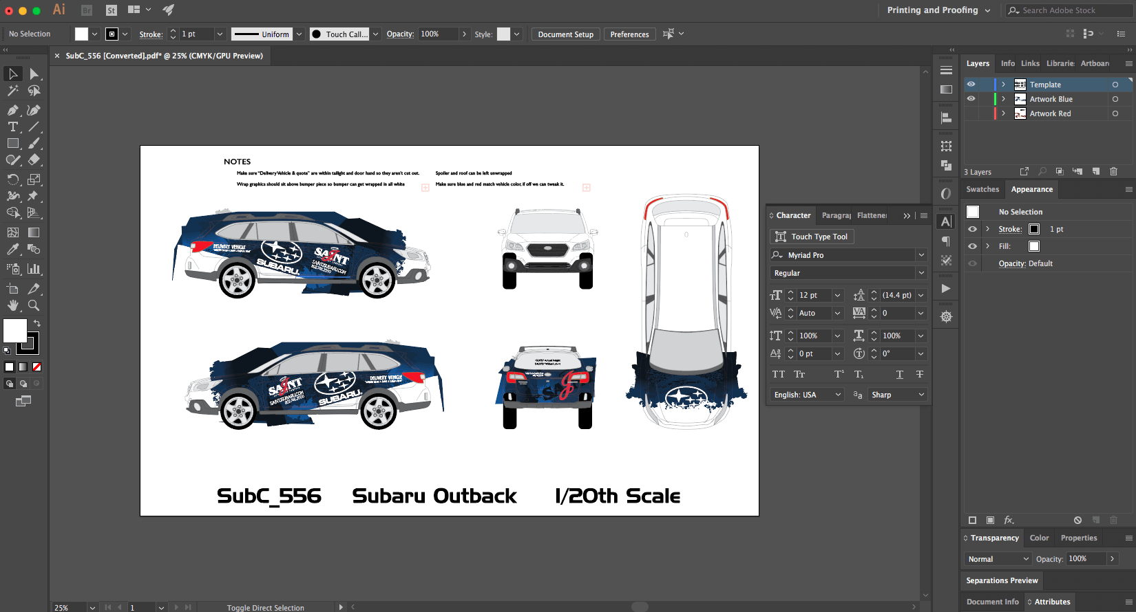 Vector illustration of a black Subaru Outback car showing front, side, and top views, with blue and white graphics.