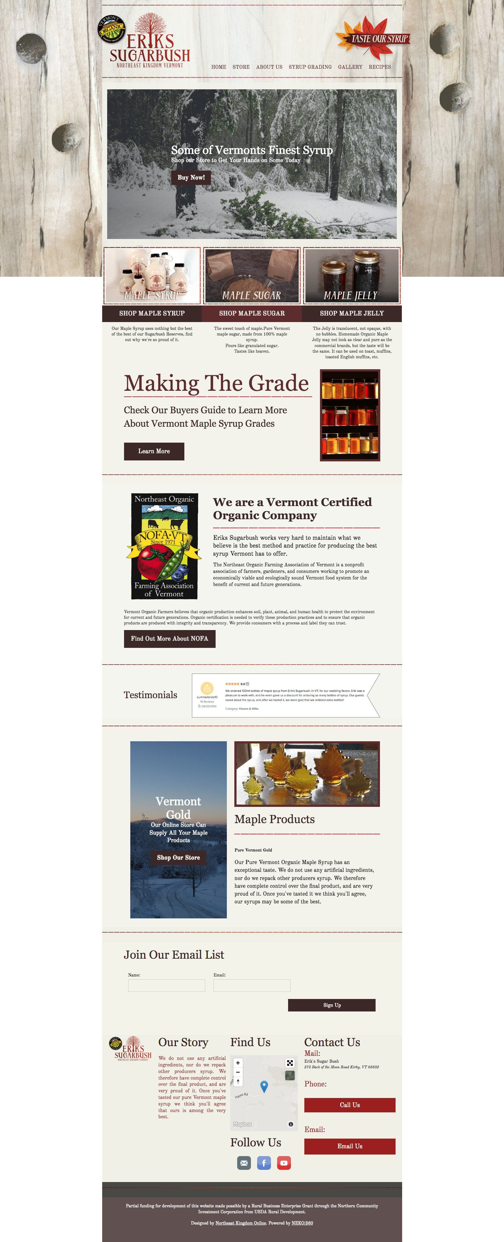 Email newsletter showcasing seasonal products and articles, featuring snowy outdoor scenes and fall decor.