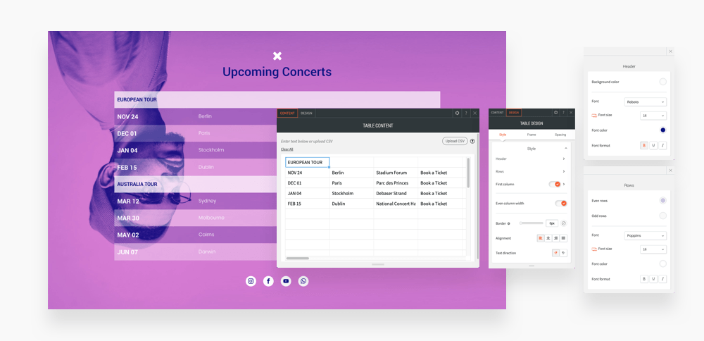 Upcoming Concerts Events Section Style