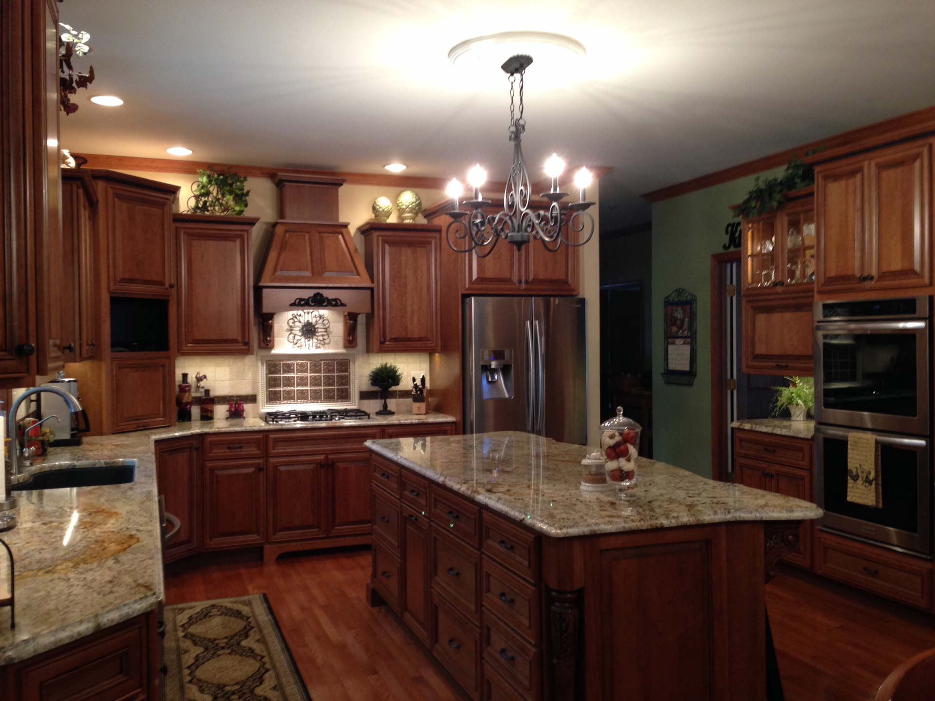 dark wood custom kitchen cabinets