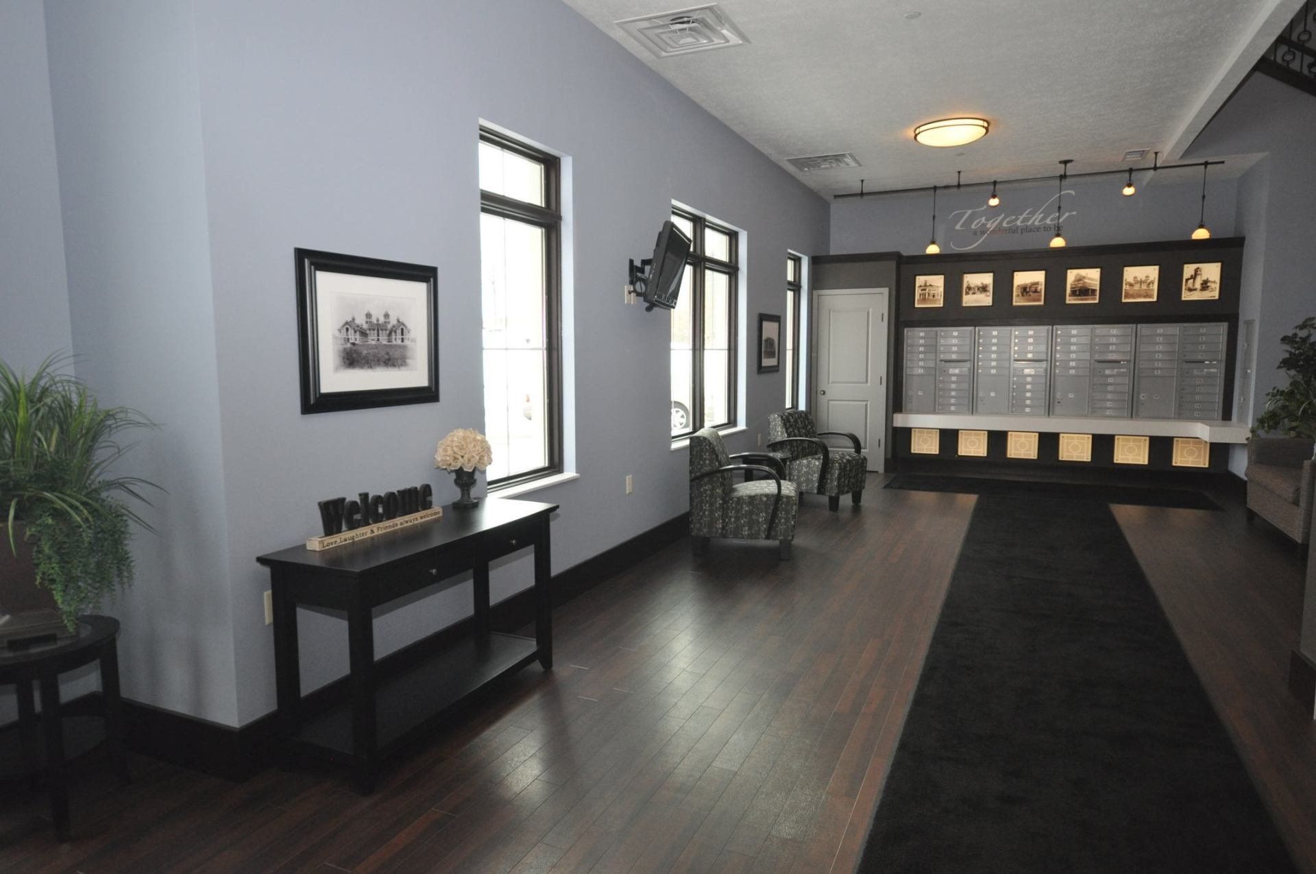entryway with mailboxes