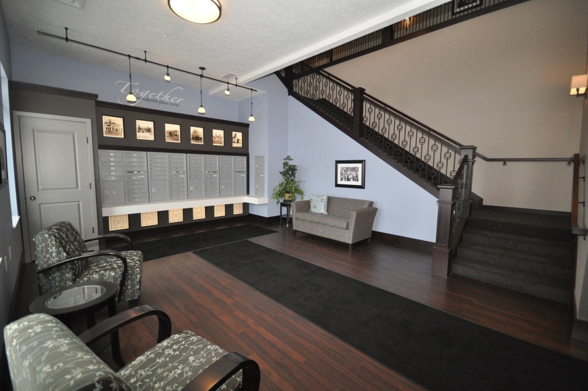 entry way with mailboxes