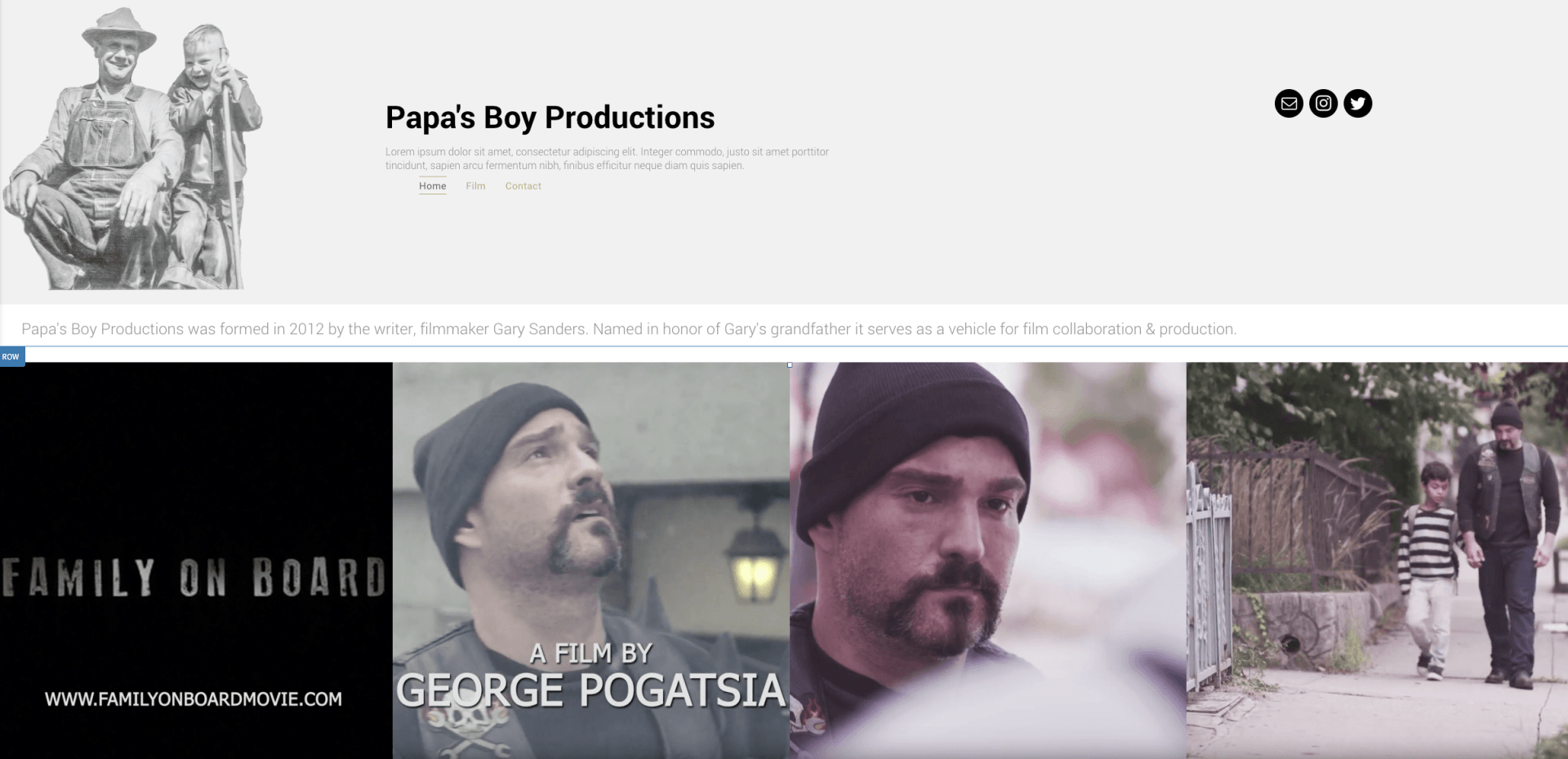 Papa's Boy Productions Website