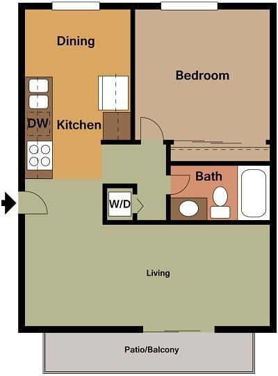 1 Bed | 1 Bath Floorplan