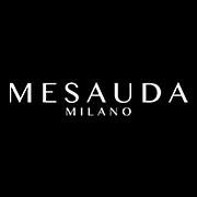 Logo per Mesauda Milano, testo bianco su sfondo nero.