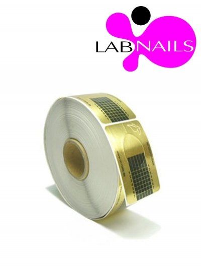 Rotolo di cartine per unghie dorate con logo LAB NAILS.