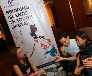 PurpleClick Philippines CEO Piccina Alvarez addressing the media PurpleClick Philippines CEO Piccina Alvarez addressing the media