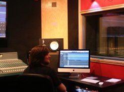 Recording studio with a sound engineers