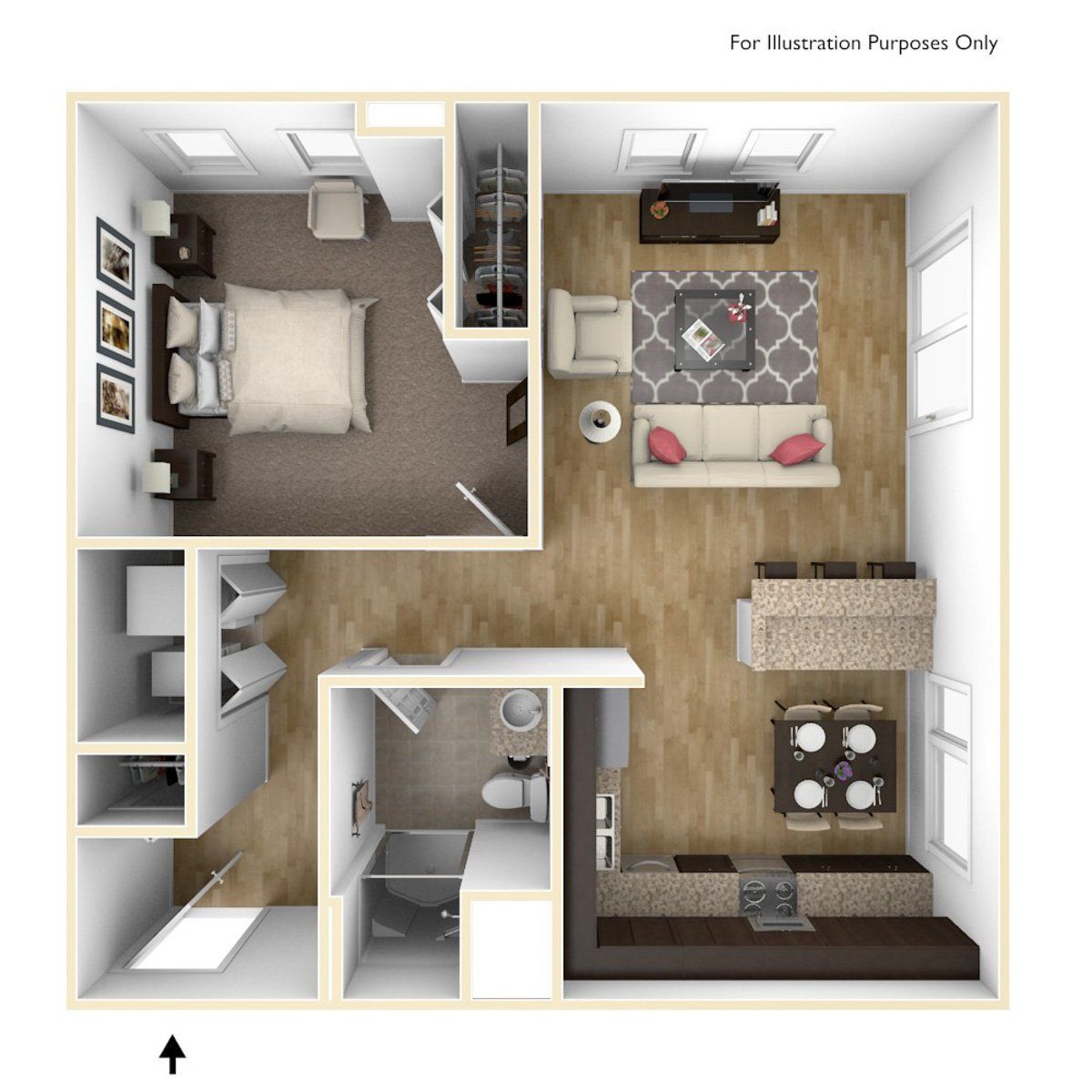 One Bedroom A3 | High Pointe Apartments